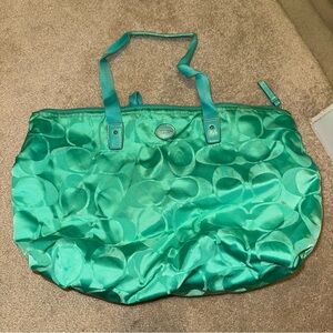 Coach Teal Signature Tote Bag